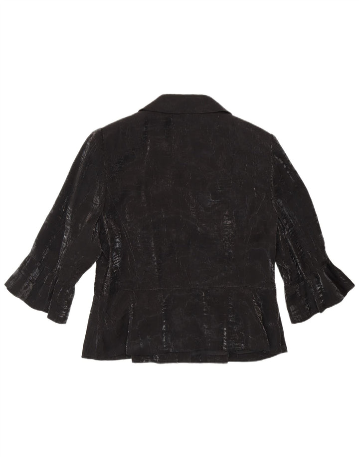 TUZZI Veste blazer à manches 3/4 et 2 boutons pour femme UK 18 XL Noir Viscose