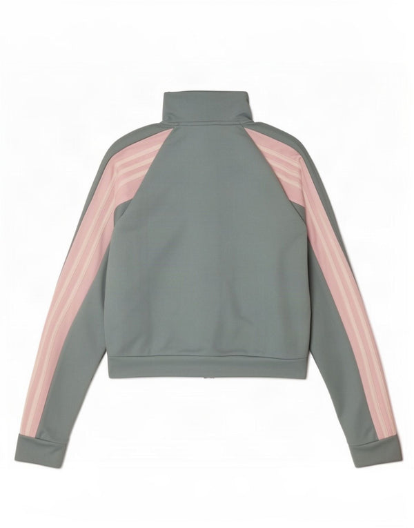 Adidas Womens Crop Tracksuit Top Jacket UK 8/10 Small Blue Colourblock
