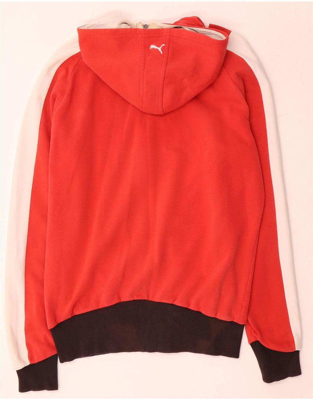 Puma Sweat à Capuche Zippé Homme Rouge Moyen Colourblock Cotton