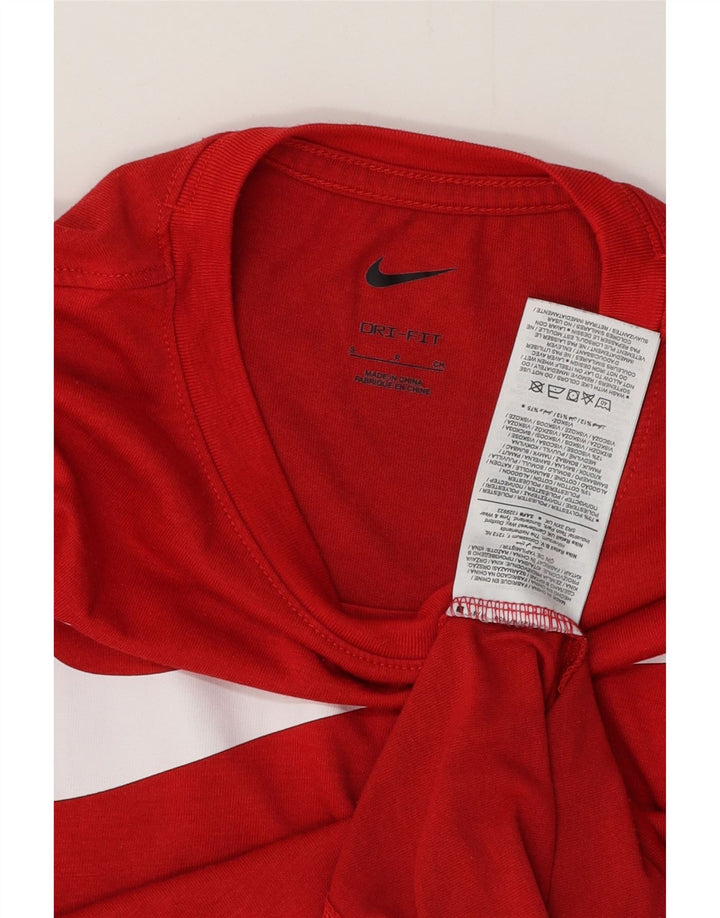 NIKE Hommes Dri Fit Graphic T-Shirt Haut Petit Rouge Polyester