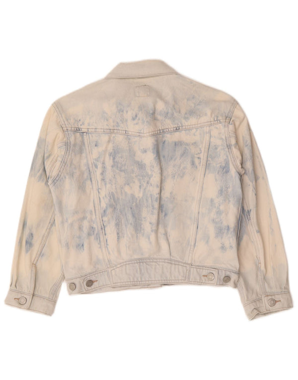 Gap Veste en jean courte pour femme UK 6 XS Bleu Tie Dye Coton