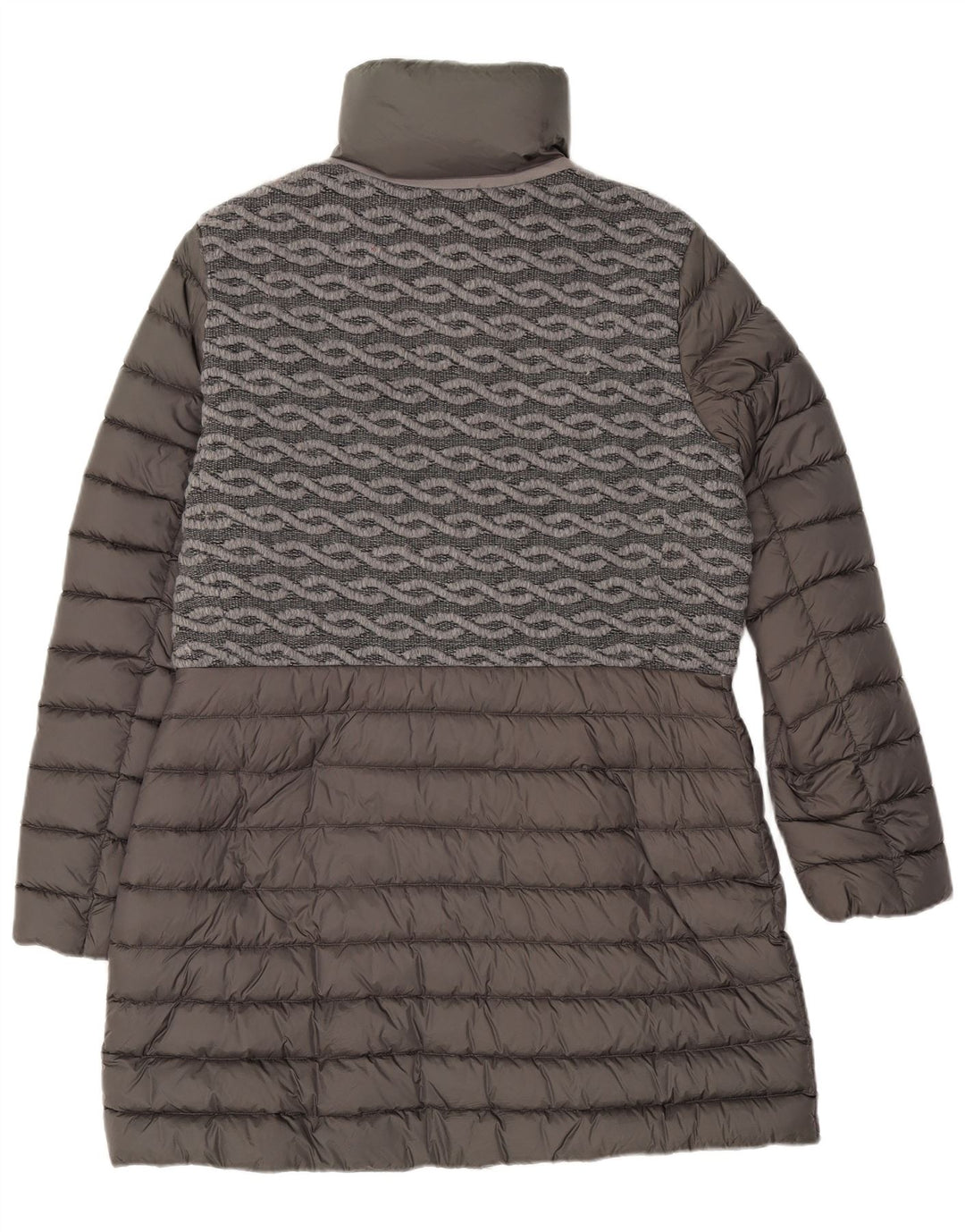 Geox Manteau rembourré pour femme UK 46 Large Gris Géométrique Polyamide