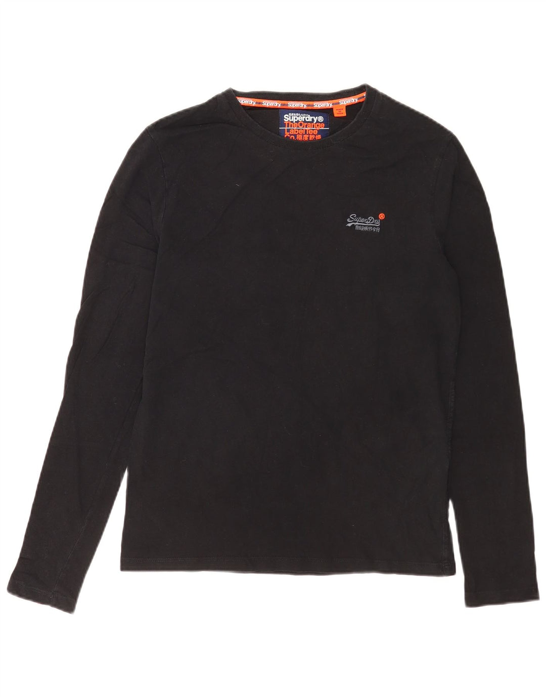 Superdry Haut à manches longues en coton noir moyen |