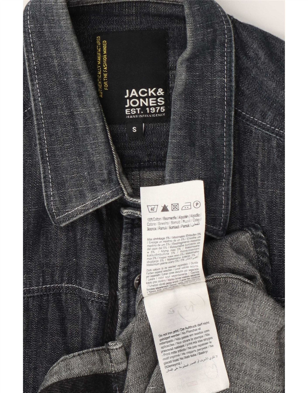 Jack & Jones Chemise en Jean Small Bleu Marine Coton Homme