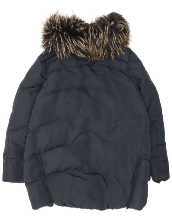 Zara Veste rembourrée pour femme UK 14 Polyester bleu marine moyen
