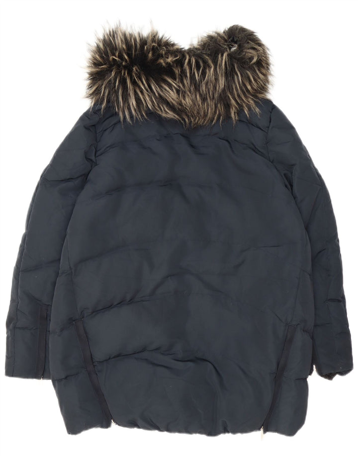 Zara Veste rembourrée pour femme UK 14 Polyester bleu marine moyen