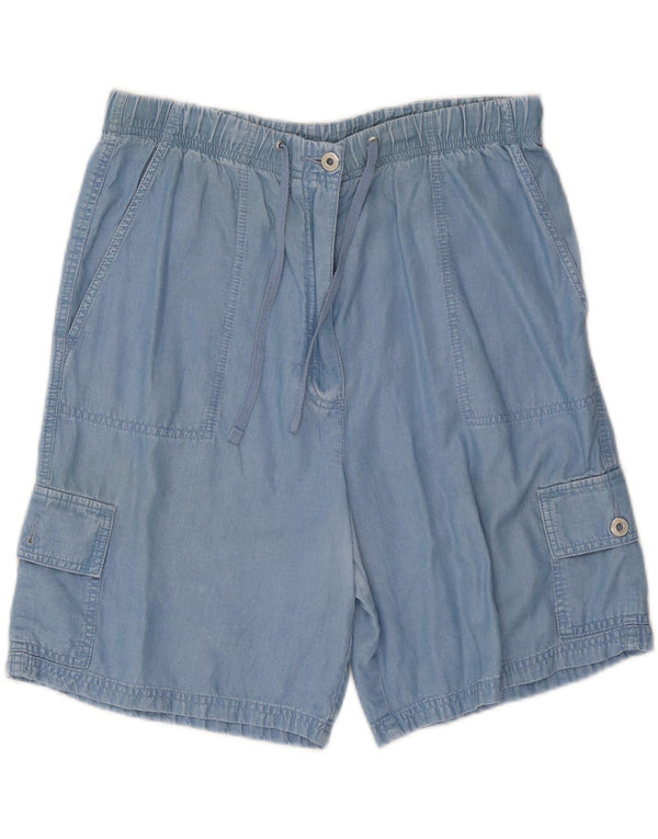 Marks & Spencer Short cargo taille haute pour femme UK 16 Large W34 Lycra bleu