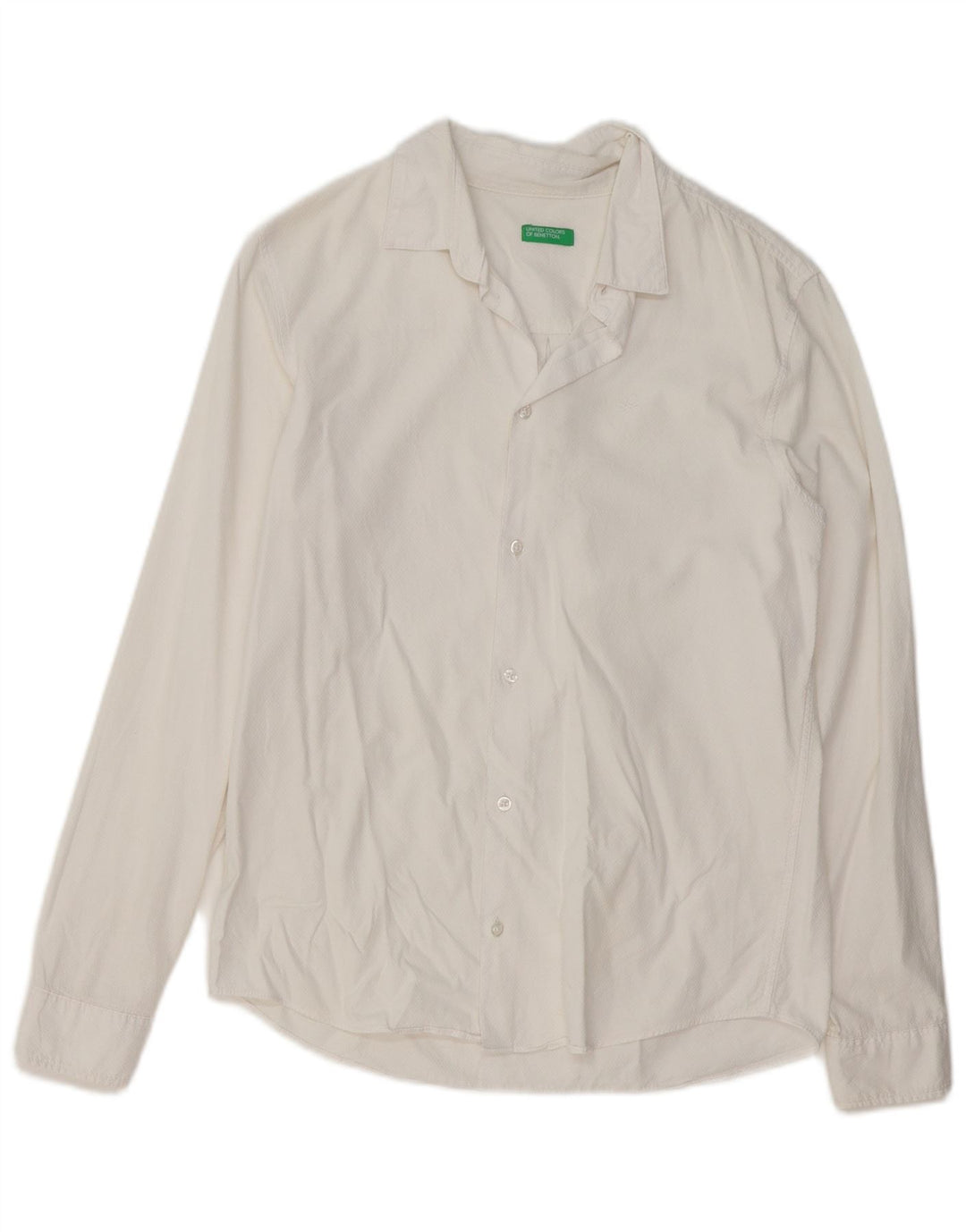 BENETTON Chemise Garçon 13-14 ans 3XL Blanc Coton