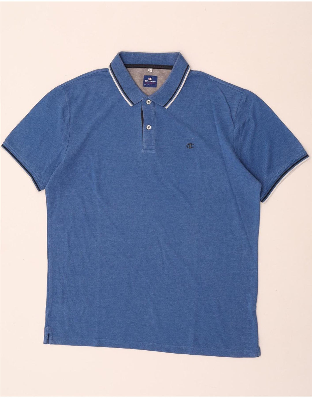 CHAMPION Polo pour Homme Taille Large Rayé Bleu