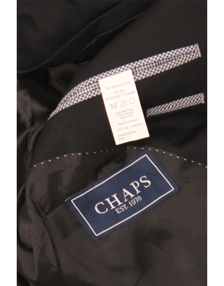 Chaps Veste Blazer 2 Boutons Homme UK 42 XL Laine Noire