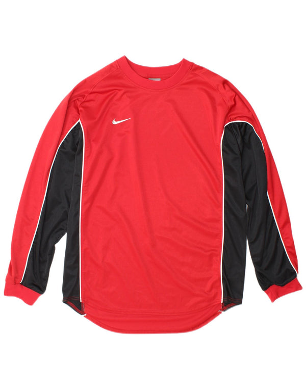 Nike Haut à manches longues pour homme UK 42/44 Large Rouge Colourblock Polyester