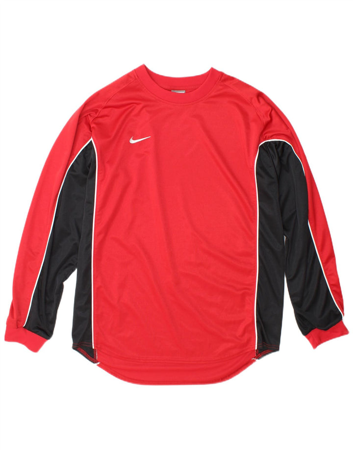 Nike Haut à manches longues pour homme UK 42/44 Large Rouge Colourblock Polyester