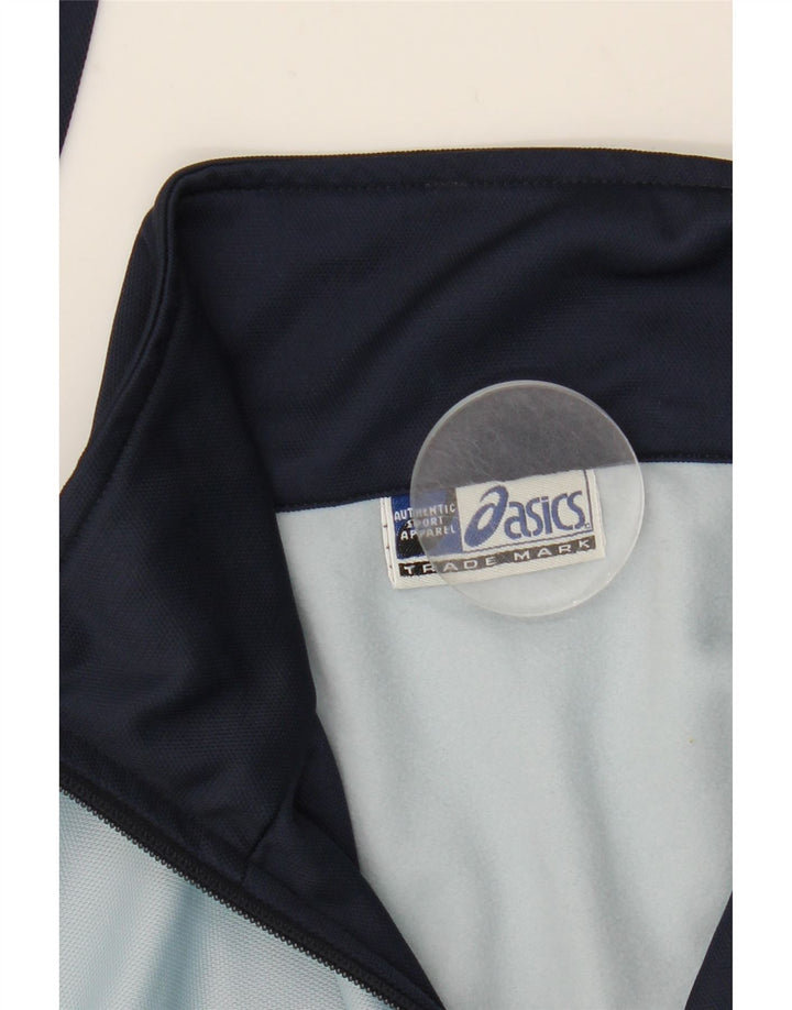 Asics Veste de survêtement pour homme Large Bleu Colorblock Polyester