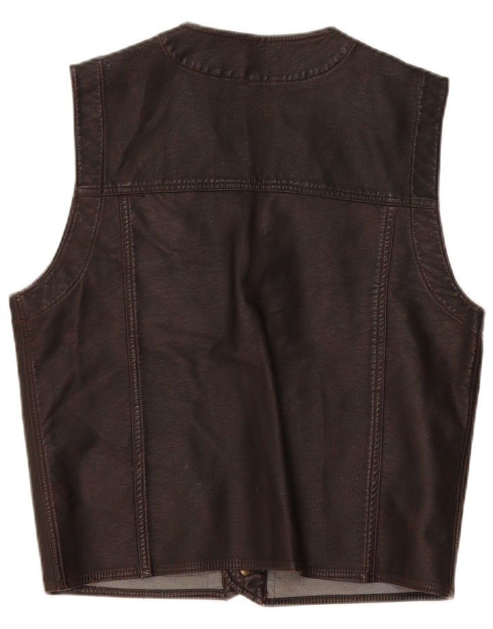 Brugi Gilet Simili Cuir Homme Polyéthylène Marron Moyen