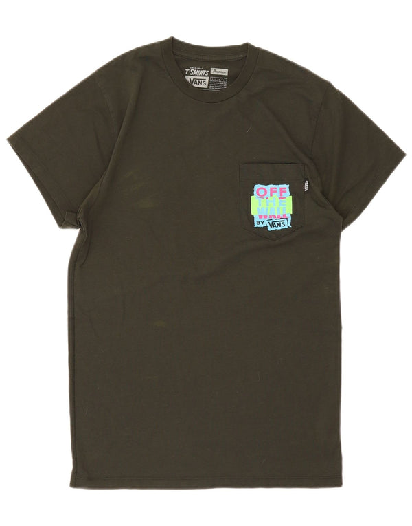 Vans Mens Graphic T-Shirt Top XS Vert Coton