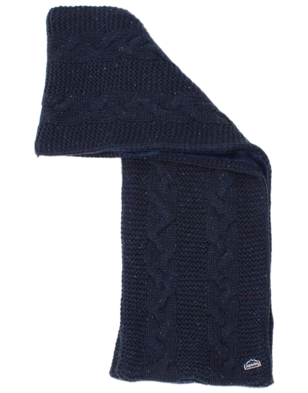 Superdry Femme Tricot Rectangle Écharpe Taille Unique Bleu Marine Moucheté Hiver
