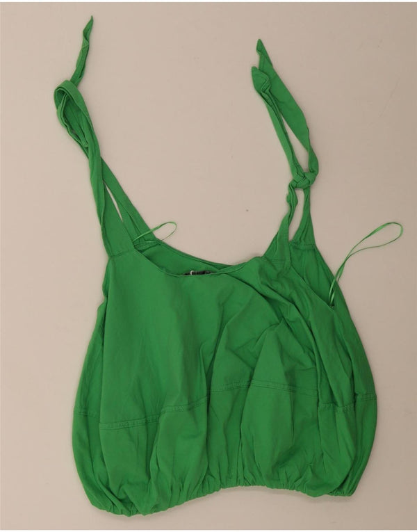 Zara Femme Crop Top UK 8 Petit Vert