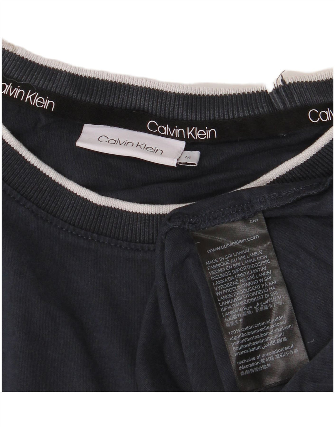 Calvin Klein T-Shirt Homme Bleu Marine Moyen Coton