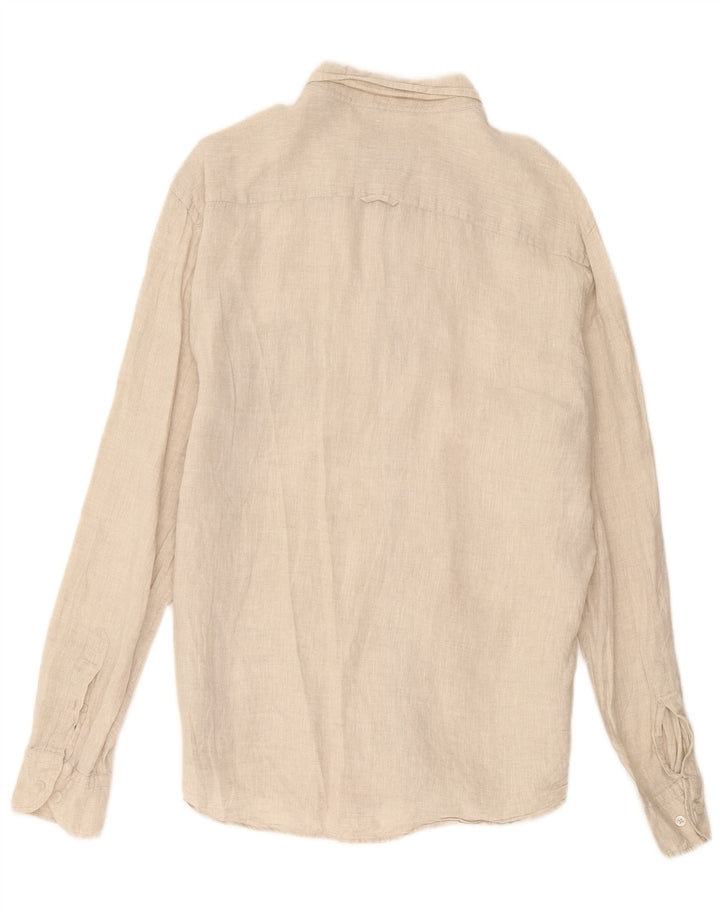 Massimo Dutti Chemise Homme Lin Beige Moyen