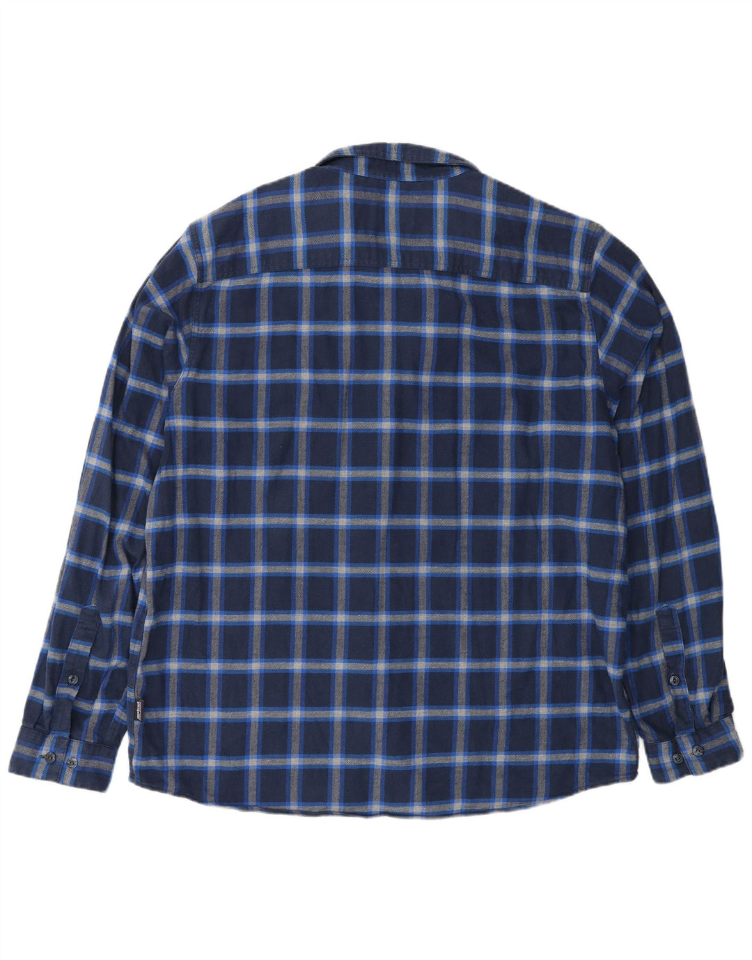 Patagonia Chemise en flanelle pour hommes, grand carreaux en coton bleu