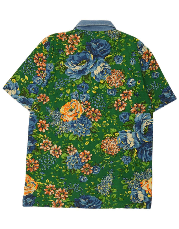 Jantzen Polo de rugby pour homme 2XL en coton floral vert