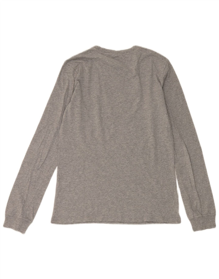 CHAMPION Boys Graphic Top Long Sleeve 13-14 Years XL Grey