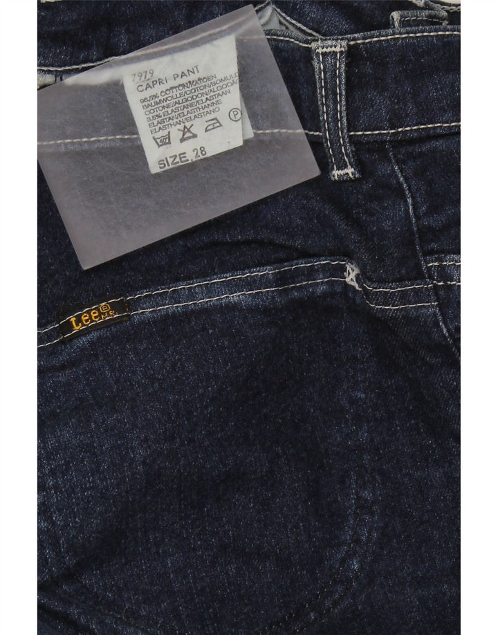 LEE Jean Capri Femme W28 L22 Bleu Marine Coton