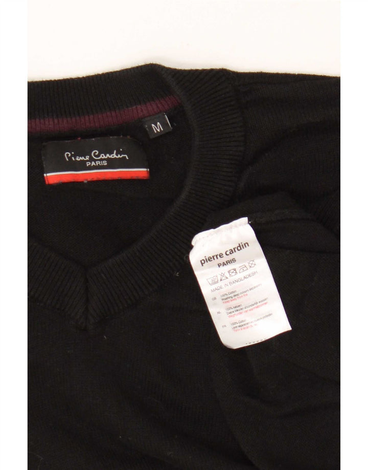 Pierre Cardin Pull coupe classique col V pour homme en coton noir moyen