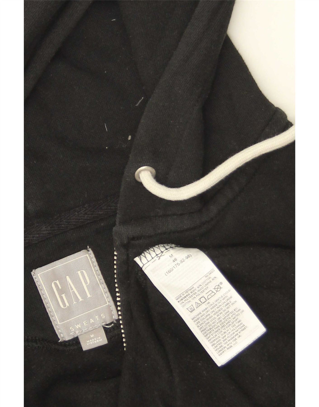 Gap Pull à Capuche Zippé Graphique Homme Coton Noir Moyen