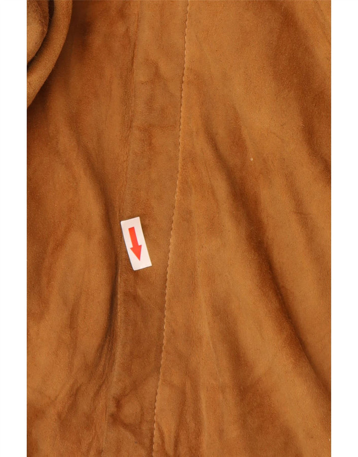 vintage Mens Suede Bomber Jacket UK 38 Brun Moyen