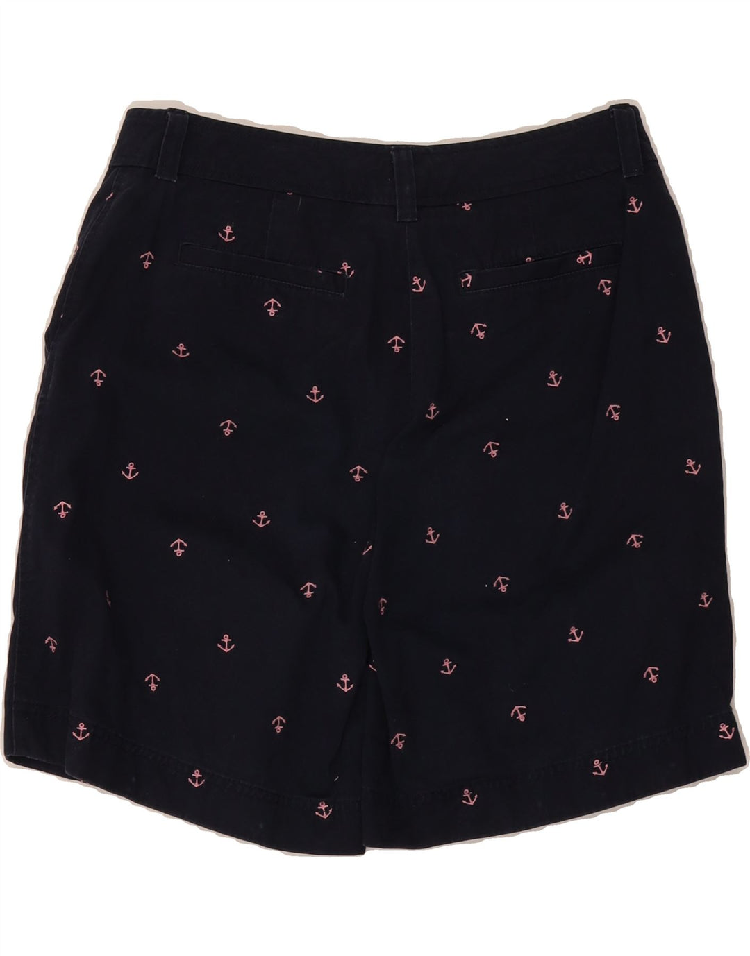 L.L.BEAN Womens Abstract Pattern Chino Shorts US 10 Large W32  Navy Blue Vintage L.L.Bean and Second-Hand L.L.Bean from Messina Hembry 