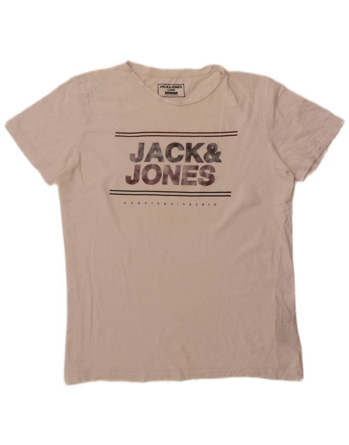 Jack & Jones T-Shirt Graphique Coupe Regular Homme Blanc Cassé Moyen