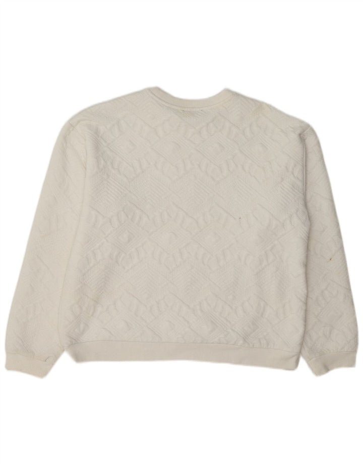 Zara Sweat-shirt coupe décontractée pour femme UK 12 Medium Blanc Géométrique