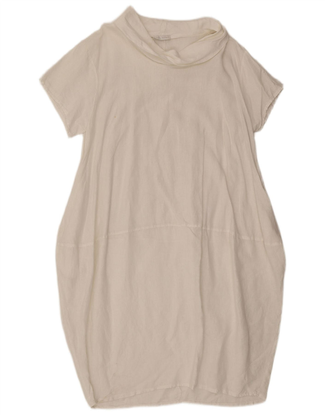 vintage Womens Bubble Dress UK 12 Lin blanc moyen