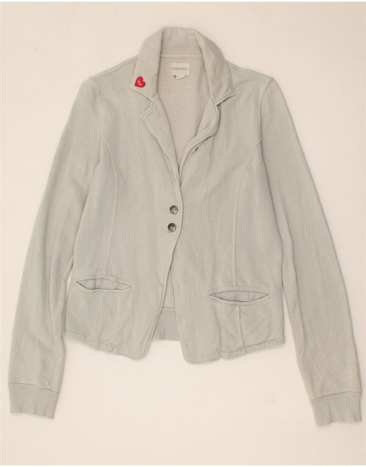 DIESEL Girls 2 Button Blazer Jacket 11-12 Years 2XL Grey Cotton Vintage Diesel and Second-Hand Diesel from Messina Hembry 