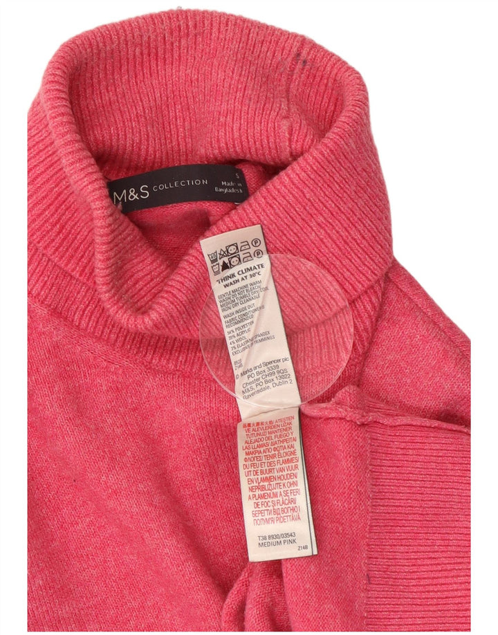 Marks & Spencer Pull col roulé pour femme UK 10 Petit Rose Moucheté