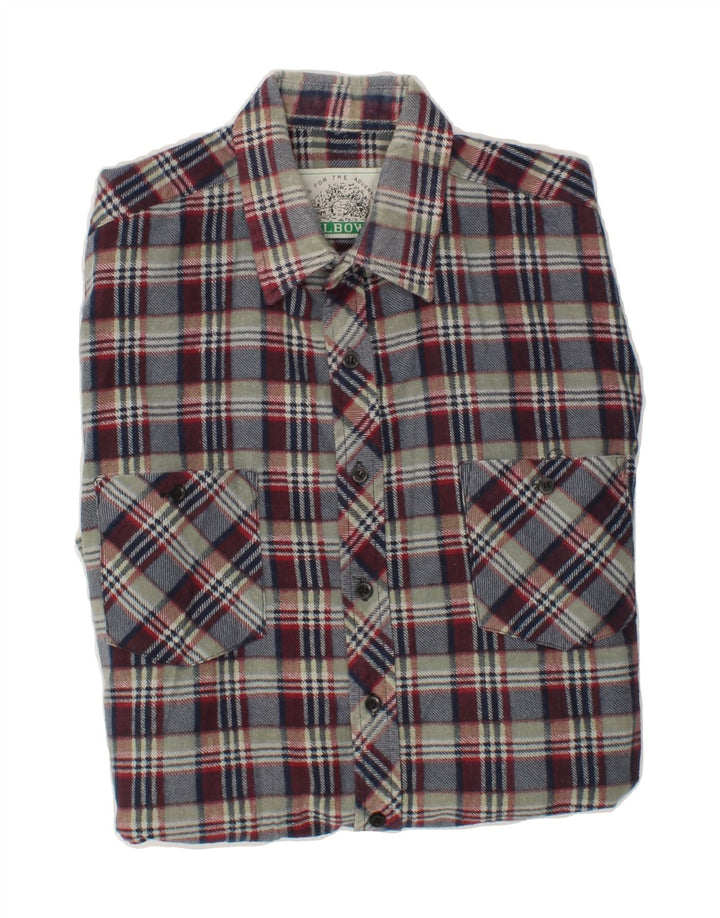 VINTAGE Mens Flannel Shirt Large Grey Check Cotton Vintage Vintage and Second-Hand Vintage from Messina Hembry 