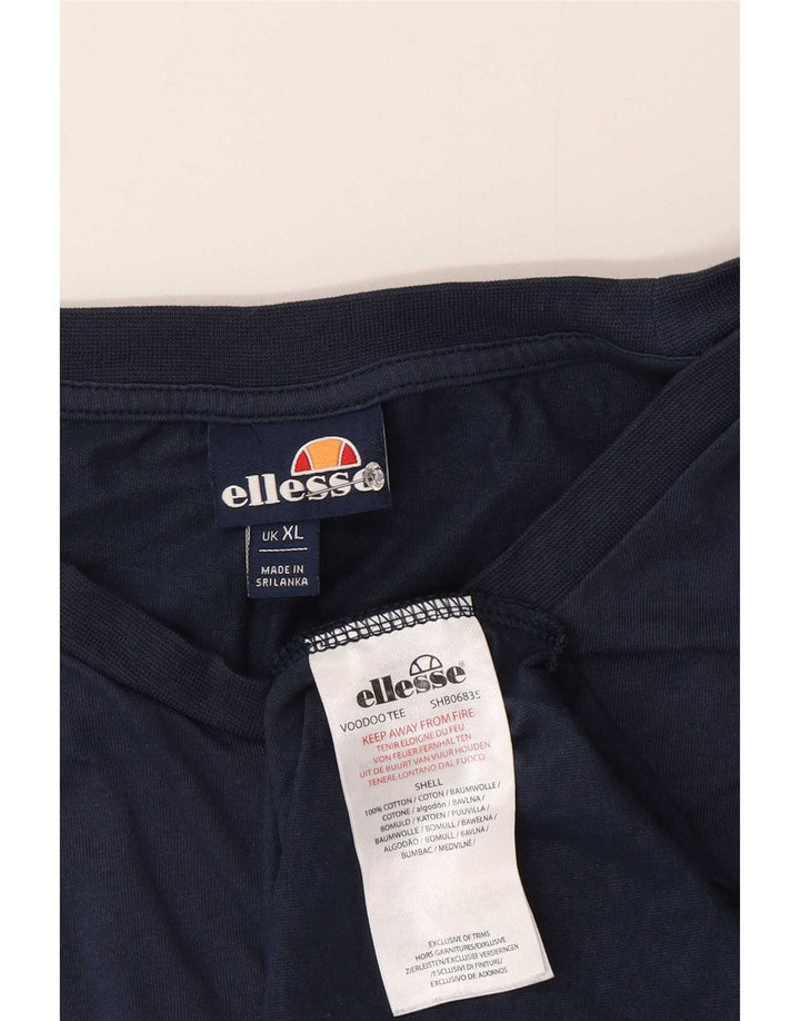 Ellesse T-Shirt Graphique Homme Top XL Bleu Coton