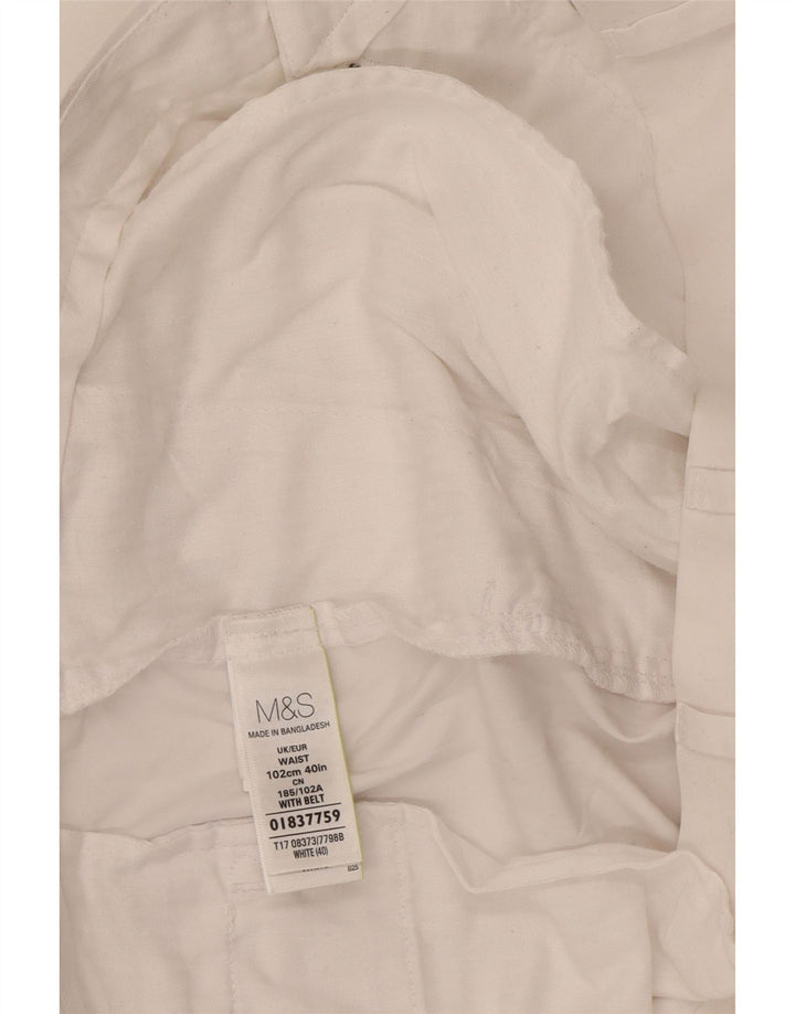 Marks & Spencer Short Chino Homme W40 XL Coton Blanc