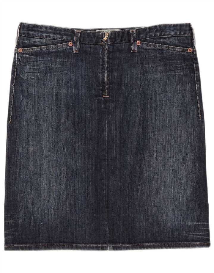 Benetton Jupe En Jean Femme IT 44 Medium W32 Bleu Marine Coton