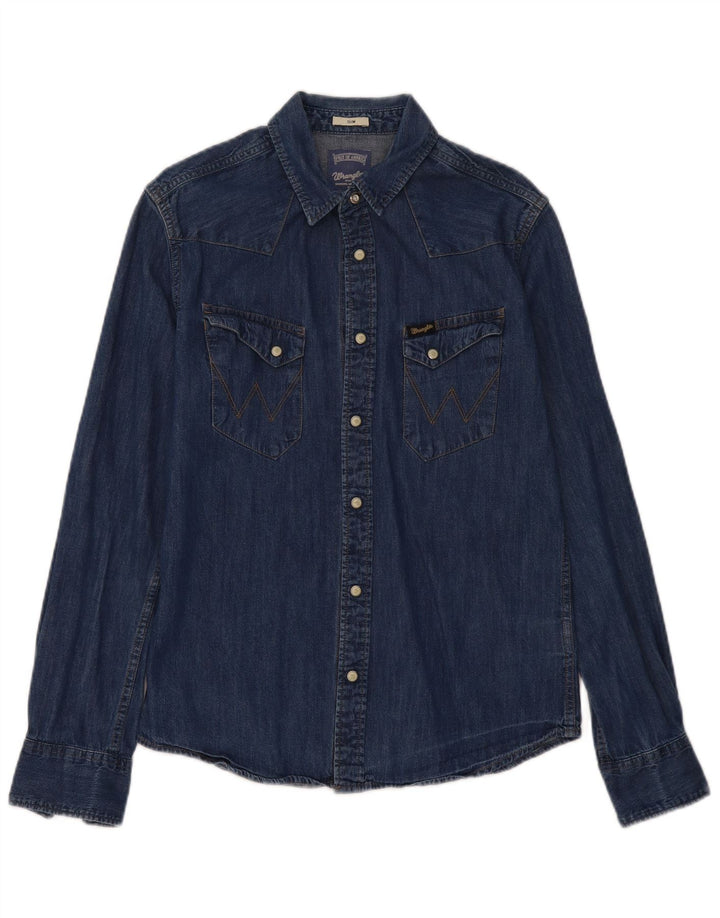 WRANGLER Chemise en Jean Slim Homme Petit Bleu Coton