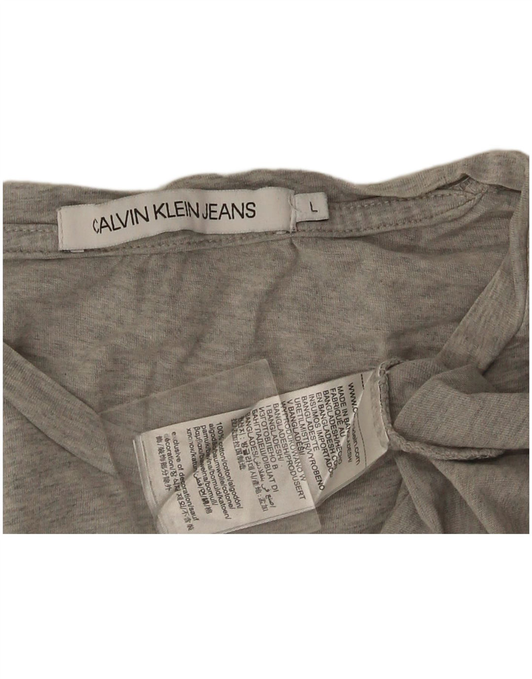 Calvin Klein T-shirt graphique pour hommes, grand, gris, coton