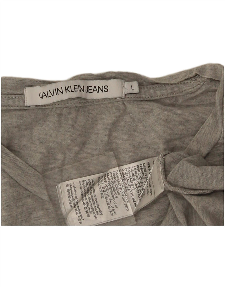Calvin Klein T-shirt graphique pour hommes, grand, gris, coton