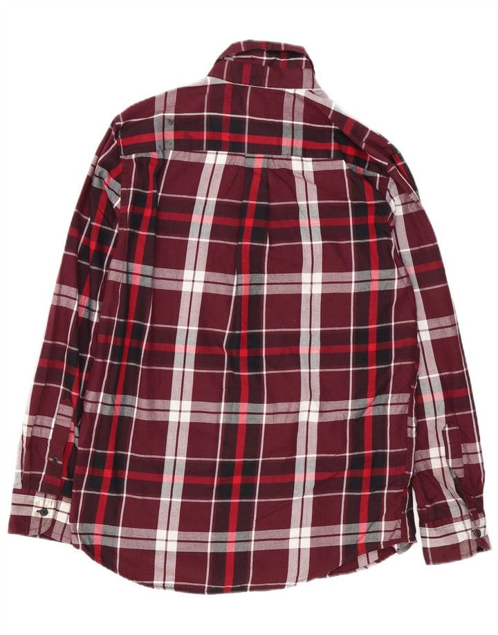 Chaps Chemise en flanelle pour homme Petit coton à carreaux bordeaux