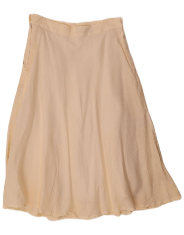 Marella Jupe évasée pour femme UK 10 Small W30 Lin blanc cassé