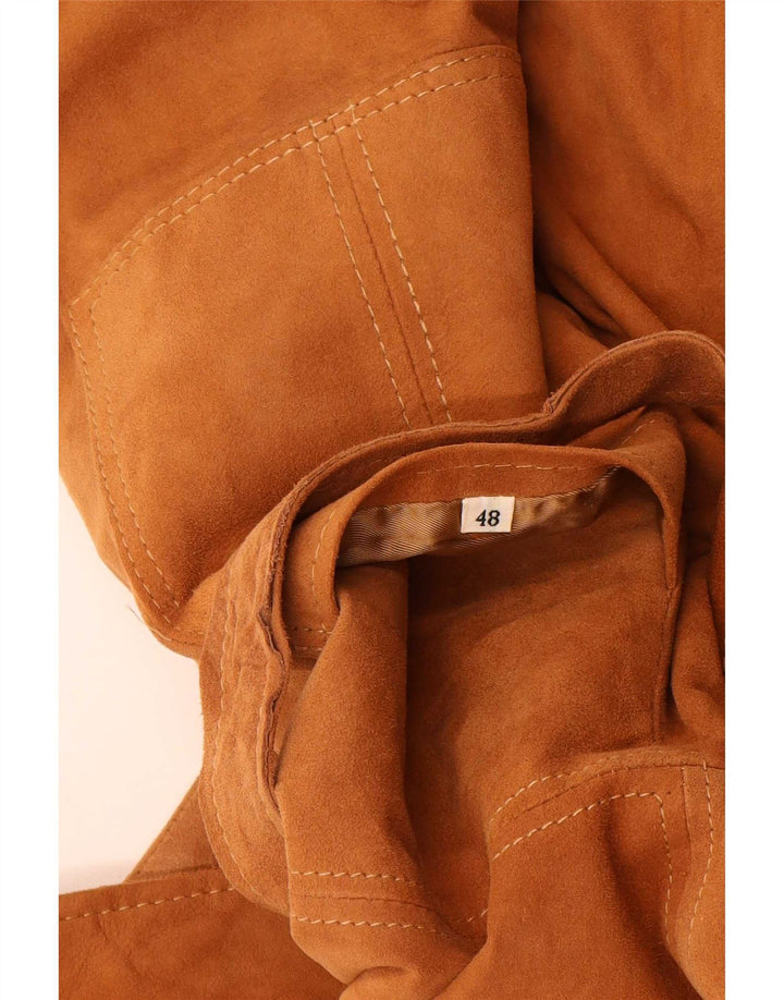 veste en daim double boutonnage vintage femme IT 48 XL Beige