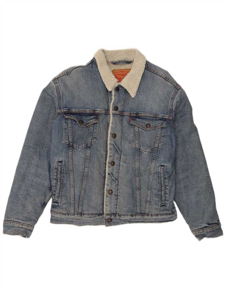 Levi's Veste en Jean Sherpa Homme UK 36 Petit Bleu Coton