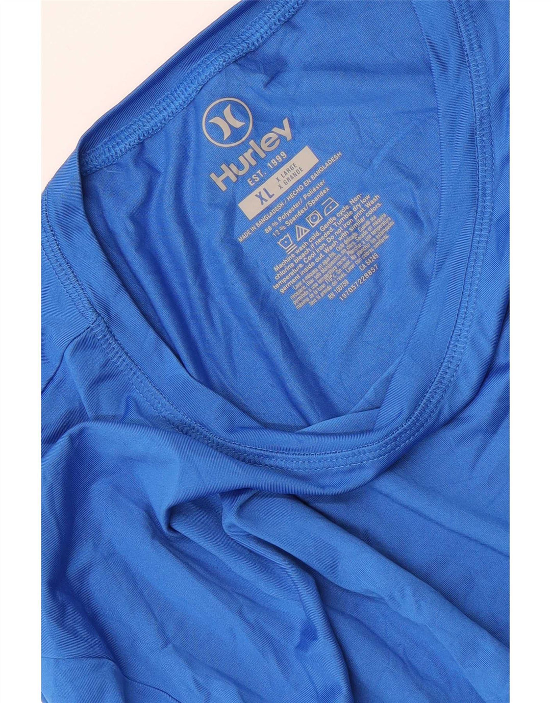 Hurley Haut Graphique Homme Manches Longues XL Bleu Polyester