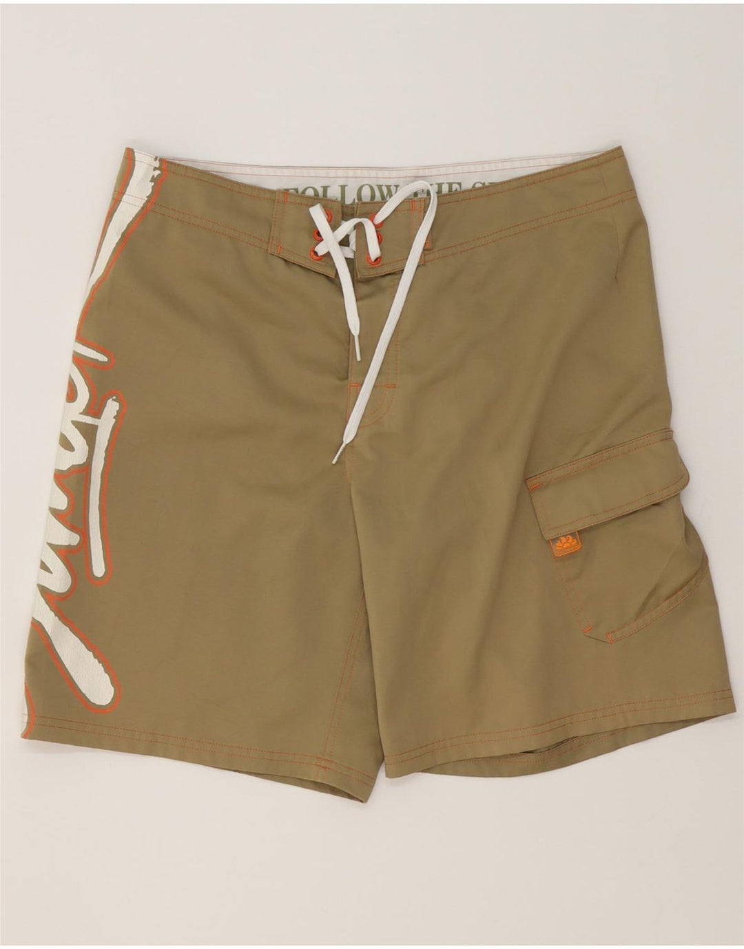Sundek Short de bain graphique homme polyester beige moyen