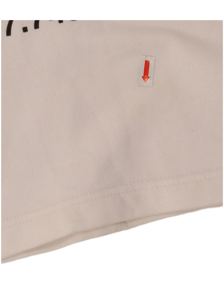 THE NORTH FACE Pull à capuche court graphique surdimensionné pour femme UK 6 XS Blanc